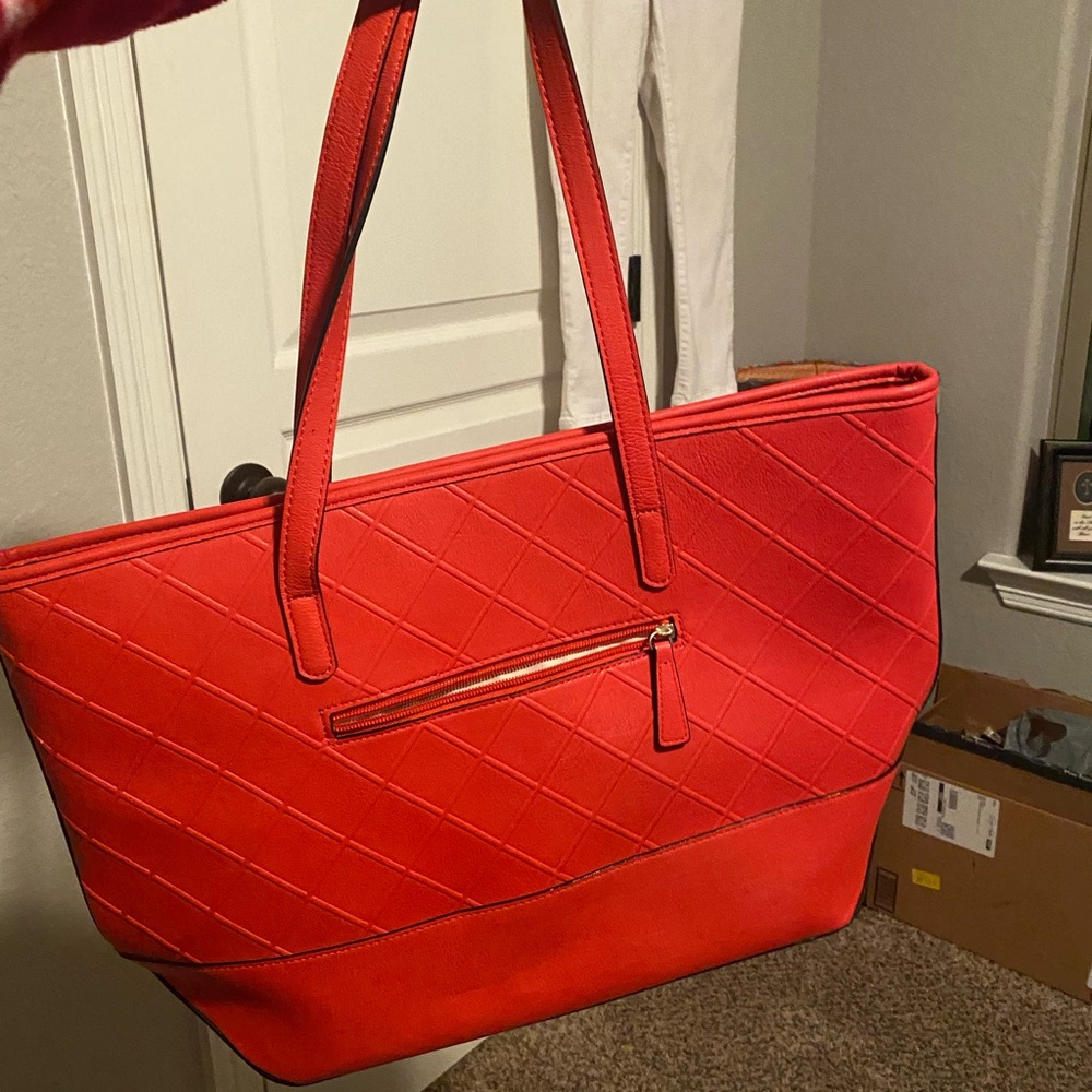 Red-orange Kate Landry purse/tote